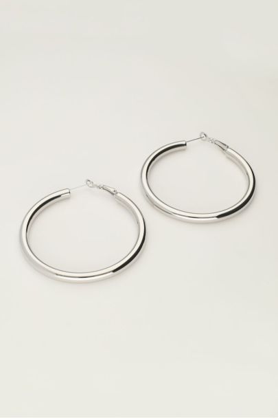 Large round hoop earrings 