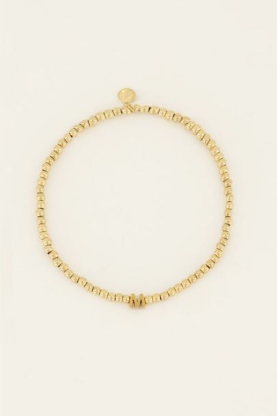 Bracelet élastique à perles et initiale