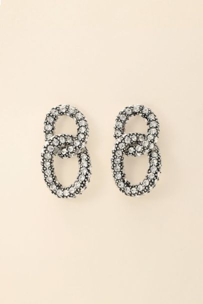 Chain earrings with rhinestones | My Jewellery