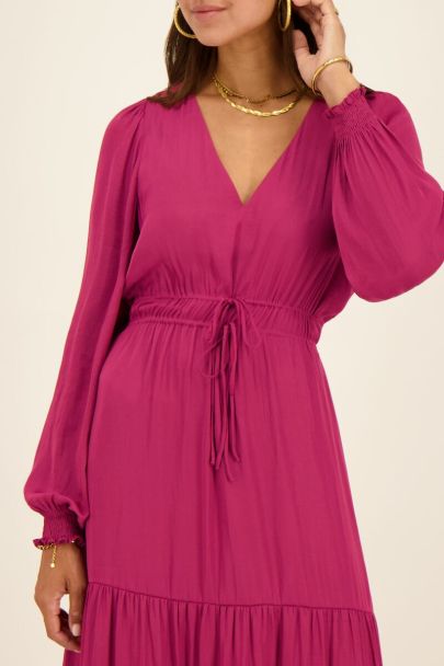 Purple satin-look maxi dress