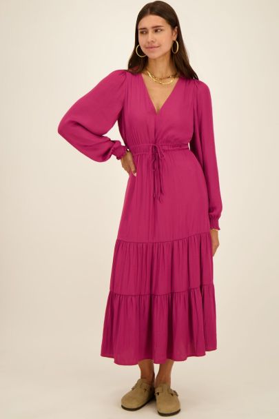 Purple satin-look maxi dress