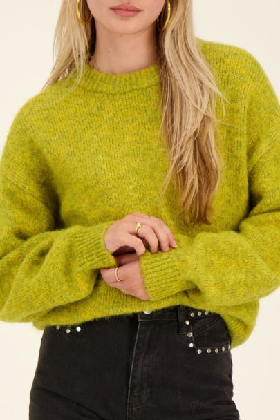 Green fuzzy sweater