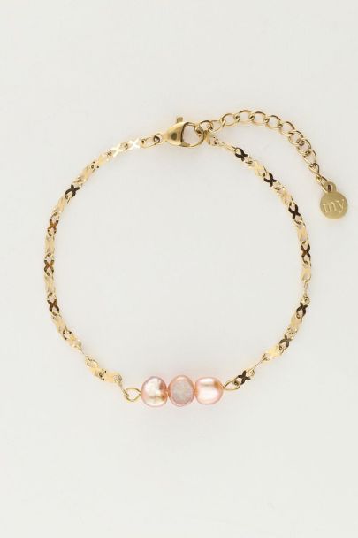 Bracelet avec trois perles violettes