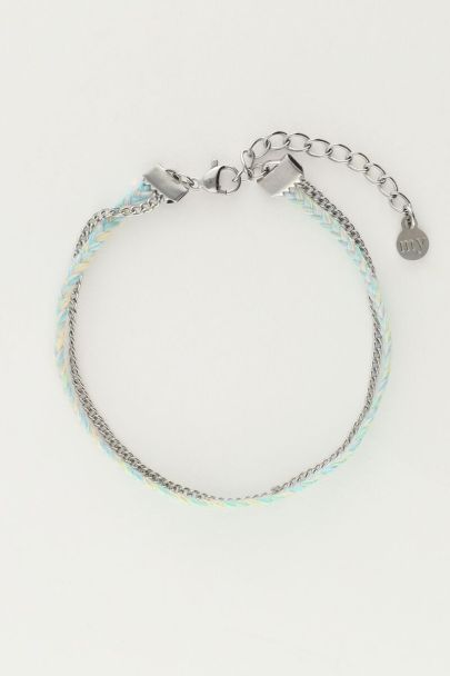 Double bracelet avec chaîne et corde