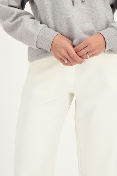 Off-white pantalon met elastiek