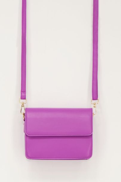Purple leather-look crossbody bag