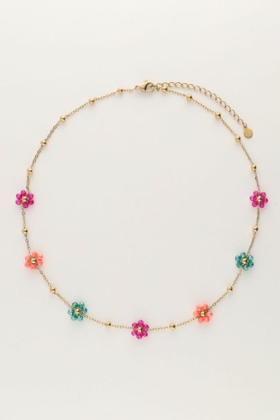 Necklace with domes and multicoloured flowers | My Jewellery