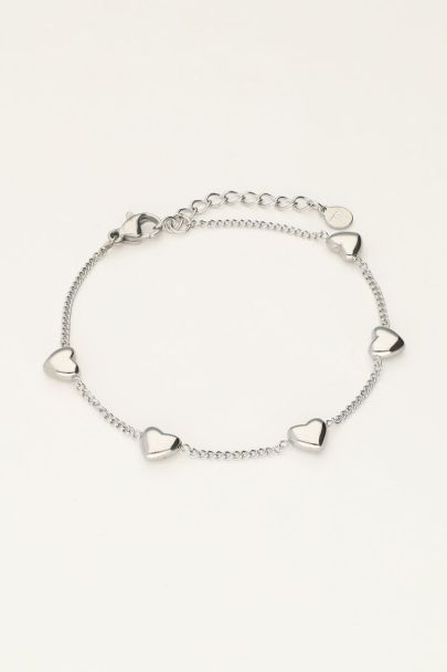 Bracelet with five hearts