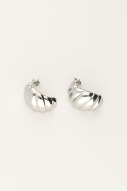 Drop earrings with ridges large | My Jewellery