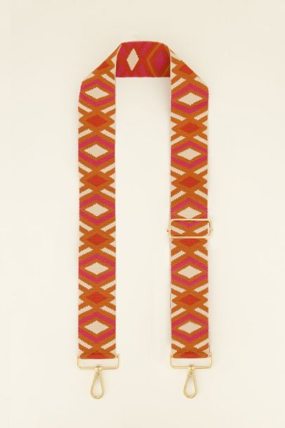 Multicoloured bag strap with aztec print | My Jewellery