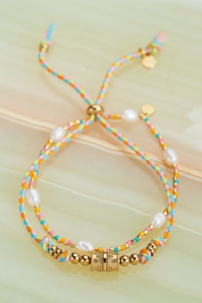 Souvenir multicoloured pearl & charm bracelet set