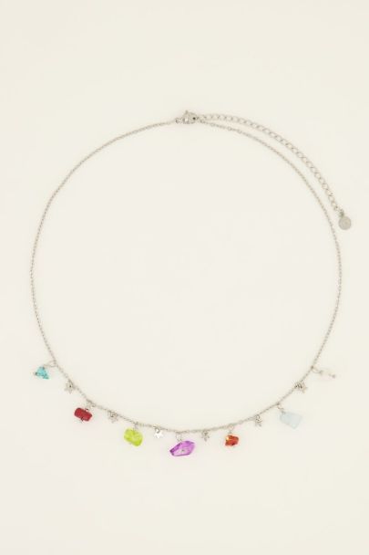 Necklace with colourful rhinestones & stars | My Jewellery