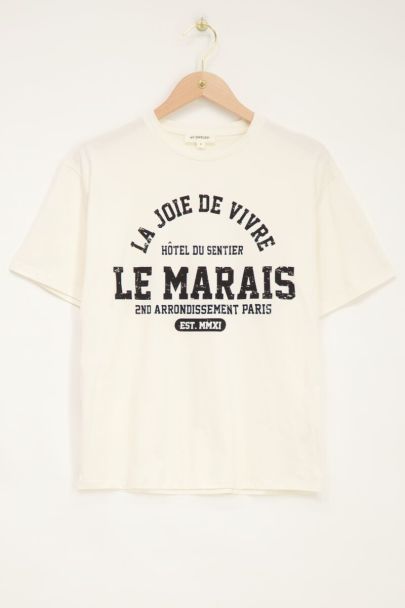 T-shirt blanc cassé "Le Marais"