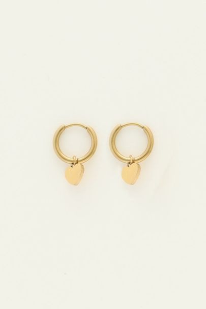Small hoop earrings with heart charm | My Jewellery