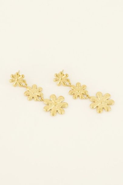 Casa fiore oorhangers met drie bloemen | My Jewellery