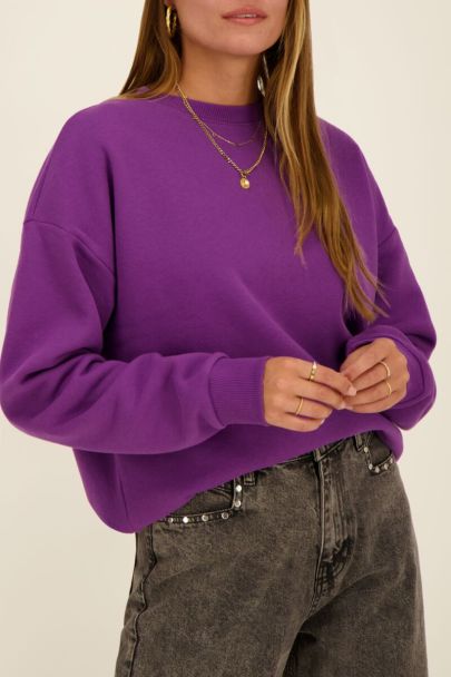 Purple sweater let's grow together