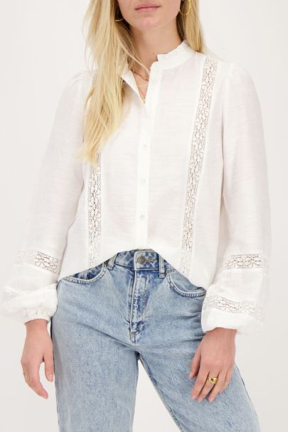 White blouse with lace tapes