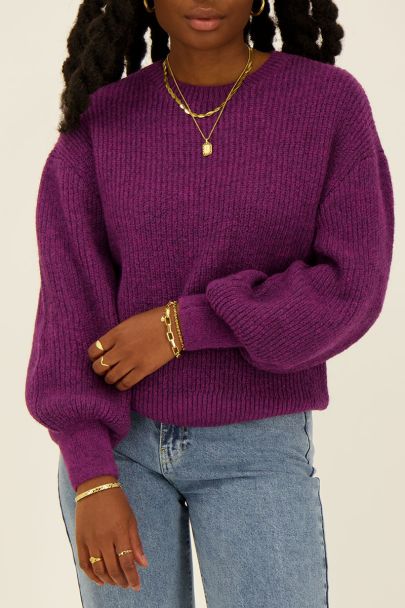 Purple oversized knitted jumper