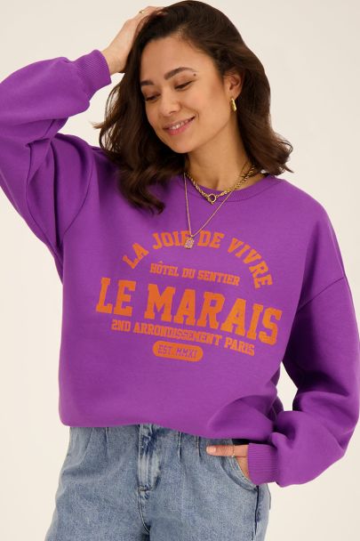 Purple sweater La Joie de Vivre