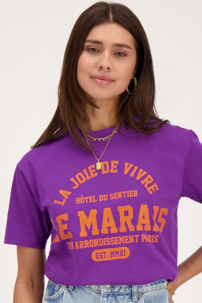 Paars T-shirt Le Marais