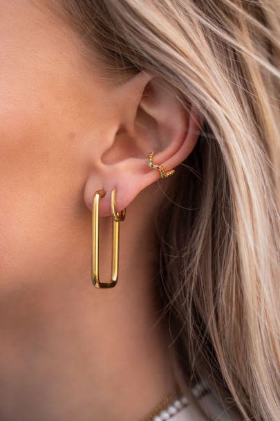 Rectangular drop earrings large