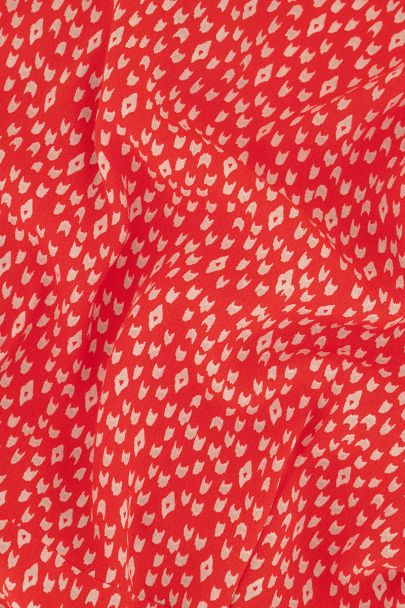 Red speckle print wrap dress