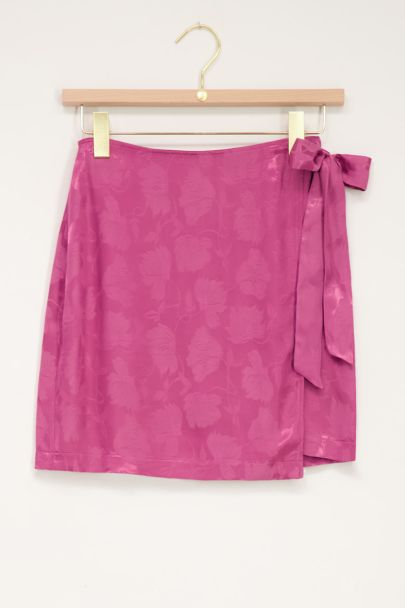 Pink jacquard wrap skirt