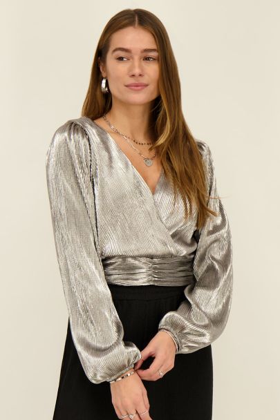 Silver pleated top