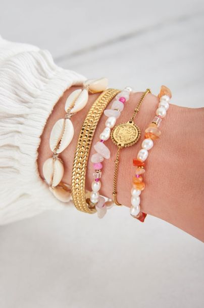 Souvenir bracelet set with pearls & beads