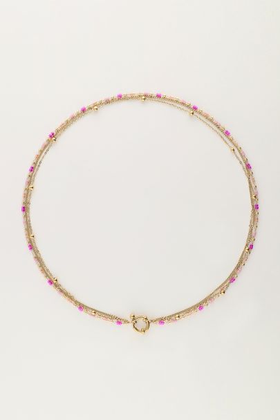 Triple necklace with pink beads | My Jewellery
