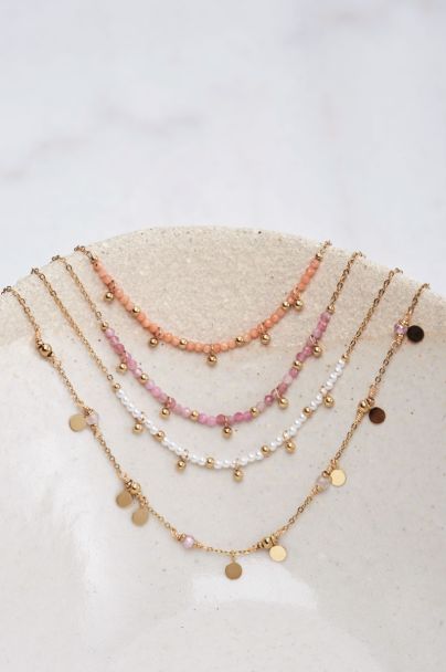 Vintage pink beaded necklace