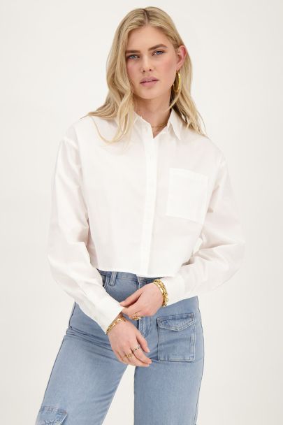 White cropped blouse