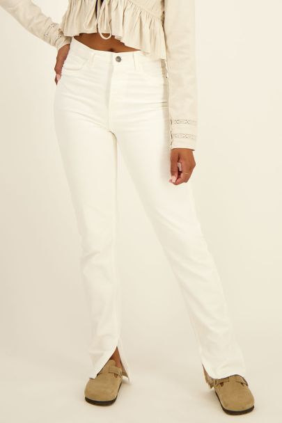Witte jeans met split