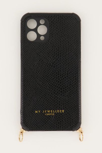 Black phone case crocodile print