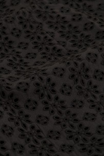 Black crochet wrap dress