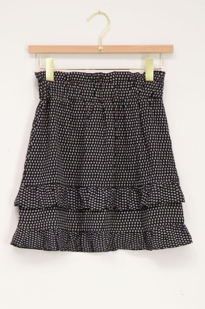 Black clover print skirt