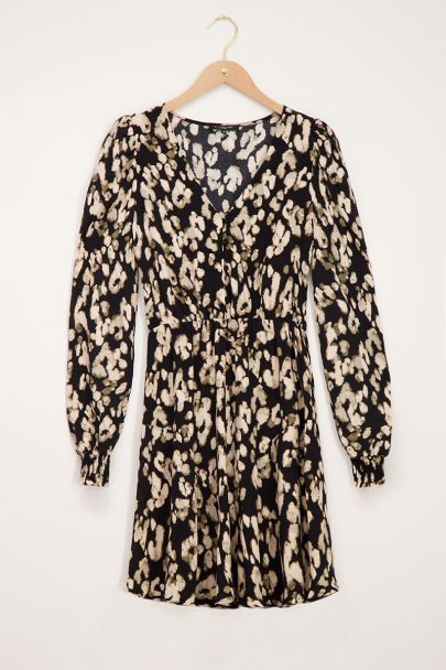 Black dress with brown leopard print