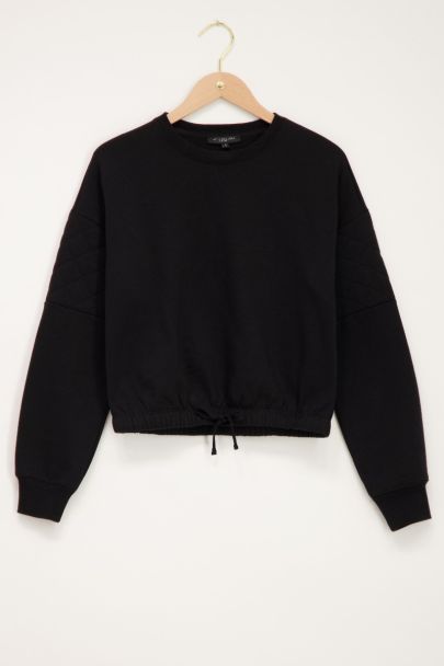 Zwarte sweater met ruitpatroon
