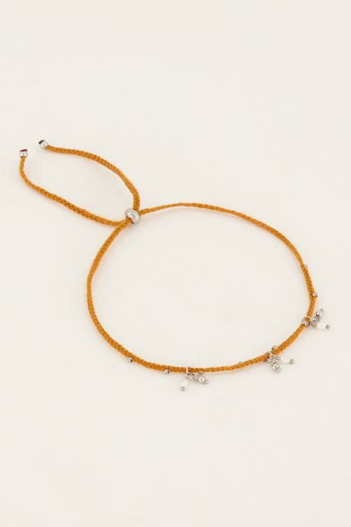 Tektonisch Buik Eigendom Springstones oranje gevlochten armband/enkelband | My Jewellery
